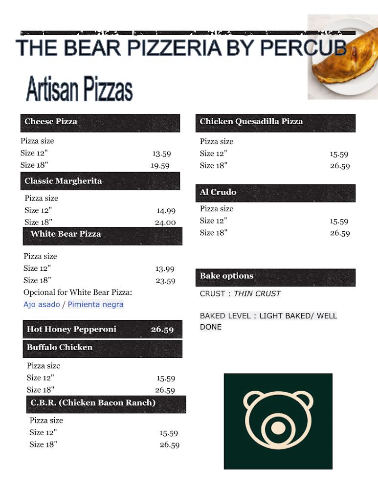 THE BEAR PIZZERIA BY PERCUB Menu image 3